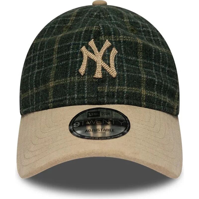 kepsar-bojd-gron-justerbart-band-9twenty-mix-check-fran-new-york-yankees-mlb-av-new-era