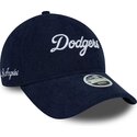 kepsar-bojd-marinbla-justerbart-band-9twenty-cord-script-fran-los-angeles-dodgers-mlb-av-new-era