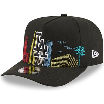 Kepsar böjd svart snapback 9FIFTY A Frame Precurved Skyline från Los Angeles Dodgers MLB av New Era