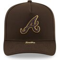 kepsar-bojd-brun-snapback-9fifty-a-frame-precurved-visor-pin-fran-atlanta-braves-mlb-av-new-era