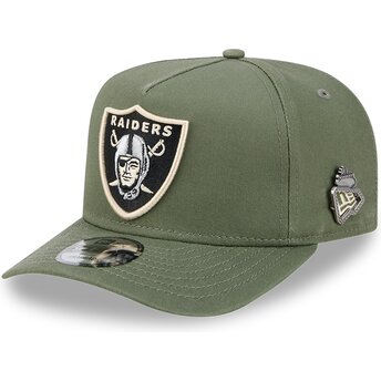 Kepsar böjd grön snapback 9FIFTY A Frame Precurved Side Pin från Las Vegas Raiders NFL av New Era