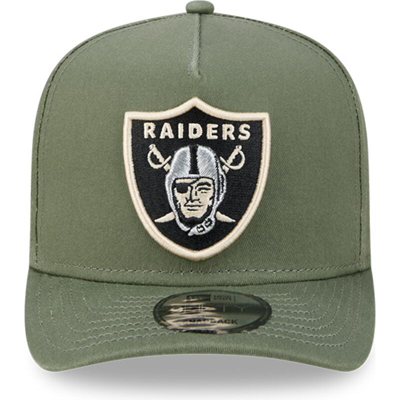 kepsar-bojd-gron-snapback-9fifty-a-frame-precurved-side-pin-fran-las-vegas-raiders-nfl-av-new-era