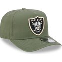 kepsar-bojd-gron-snapback-9fifty-a-frame-precurved-side-pin-fran-las-vegas-raiders-nfl-av-new-era