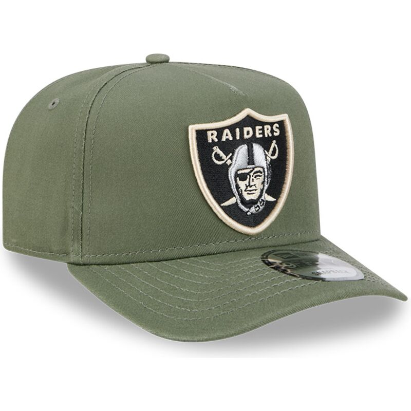 kepsar-bojd-gron-snapback-9fifty-a-frame-precurved-side-pin-fran-las-vegas-raiders-nfl-av-new-era