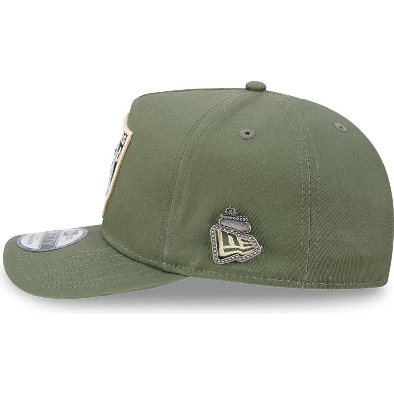 kepsar-bojd-gron-snapback-9fifty-a-frame-precurved-side-pin-fran-las-vegas-raiders-nfl-av-new-era
