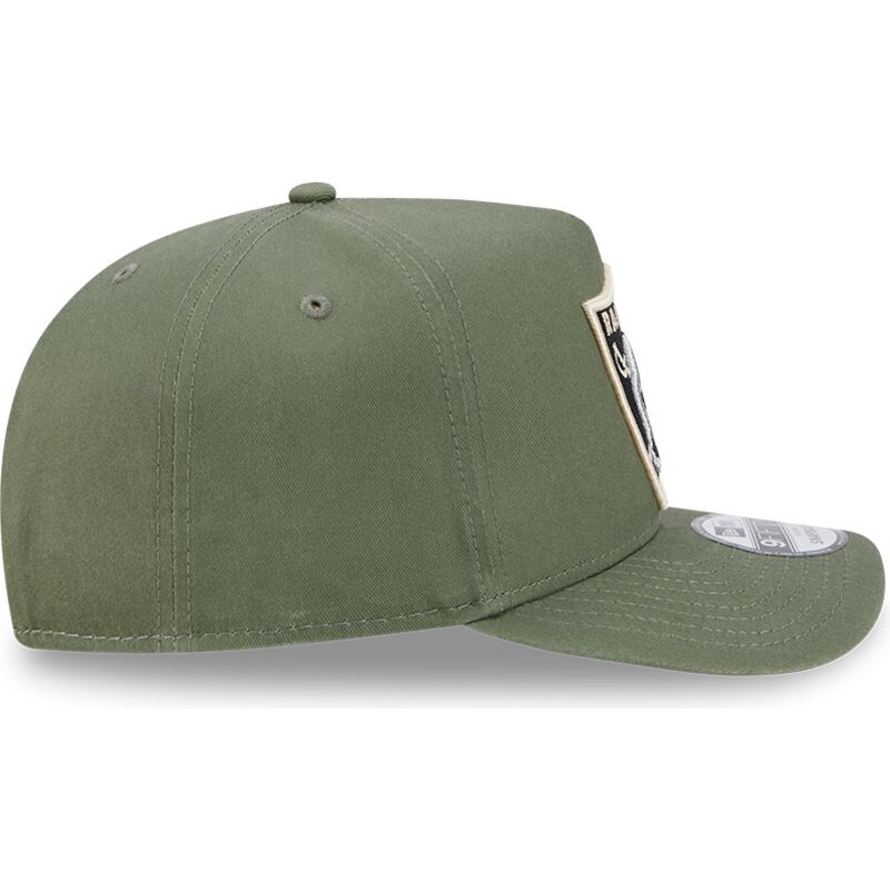 kepsar-bojd-gron-snapback-9fifty-a-frame-precurved-side-pin-fran-las-vegas-raiders-nfl-av-new-era