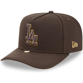 Kepsar böjd brun snapback 9FIFTY A Frame Precurved Visor Pin från Los Angeles Dodgers MLB av New Era