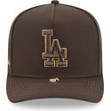 kepsar-bojd-brun-snapback-9fifty-a-frame-precurved-visor-pin-fran-los-angeles-dodgers-mlb-av-new-era