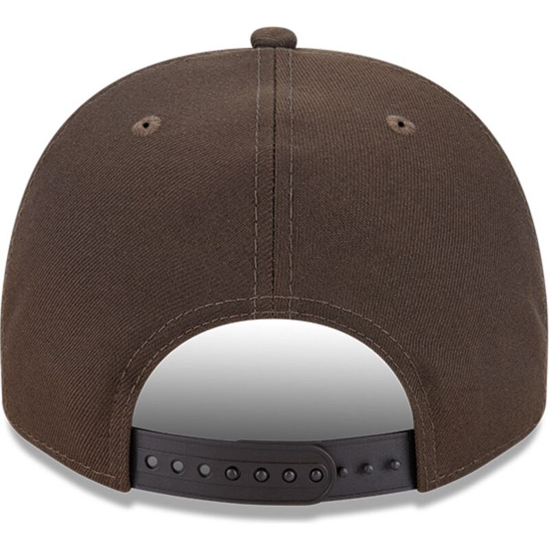 kepsar-bojd-brun-snapback-9fifty-a-frame-precurved-visor-pin-fran-los-angeles-dodgers-mlb-av-new-era