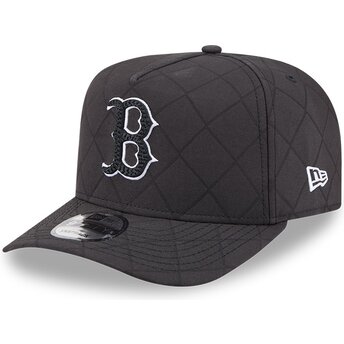 Kepsar böjd svart snapback 9FIFTY A Frame Precurved Checkered från Boston Red Sox MLB av New Era