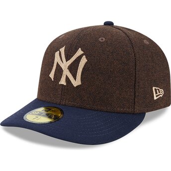 Kepsar böjd brun justerad 59FIFTY Precurved från New York Yankees MLB av New Era