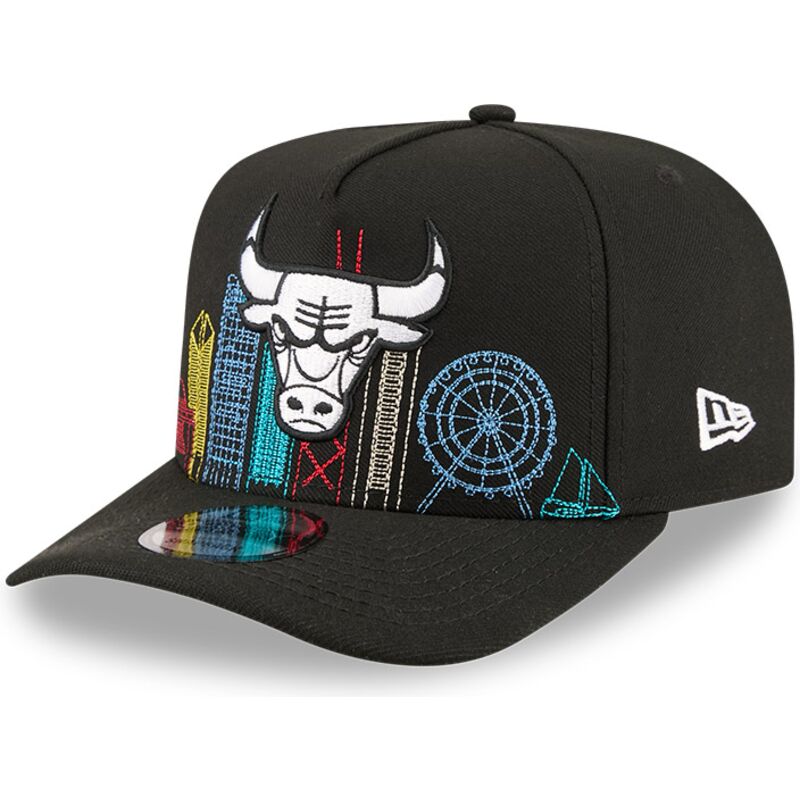 kepsar-bojd-svart-snapback-9fifty-a-frame-precurved-skyline-fran-chicago-bulls-nba-av-new-era