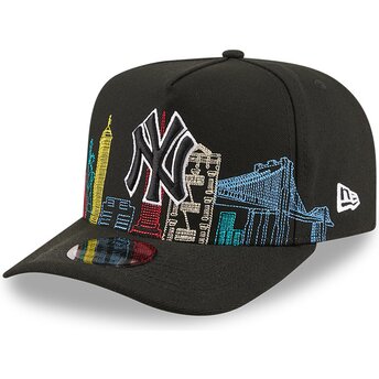 Kepsar böjd svart snapback 9FIFTY A Frame Precurved Skyline från New York Yankees MLB av New Era