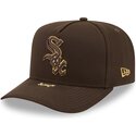 kepsar-bojd-brun-snapback-9fifty-a-frame-precurved-visor-pin-fran-chicago-white-sox-mlb-av-new-era