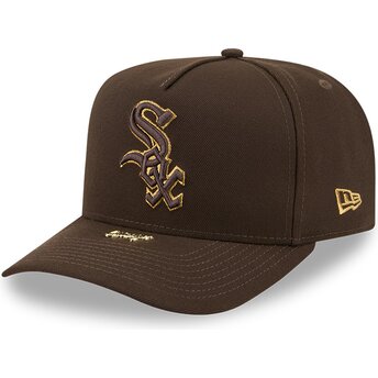 Kepsar böjd brun snapback 9FIFTY A Frame Precurved Visor Pin från Chicago White Sox MLB av New Era