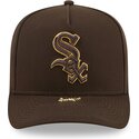 kepsar-bojd-brun-snapback-9fifty-a-frame-precurved-visor-pin-fran-chicago-white-sox-mlb-av-new-era