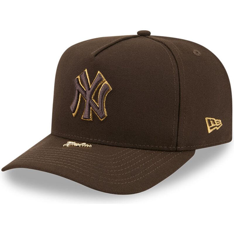 kepsar-bojd-brun-snapback-9fifty-a-frame-precurved-visor-pin-fran-new-york-yankees-mlb-av-new-era