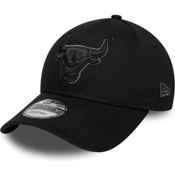 Kepsar böjd svart justerbart band 9FORTY Team Outline från Chicago Bulls NBA av New Era