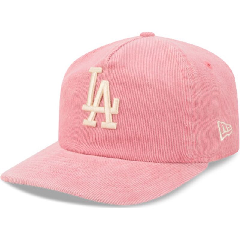 kepsar-bojd-rosa-justerbart-band-19twenty-precurved-corduroy-pastel-fran-los-angeles-dodgers-mlb-av-new-era