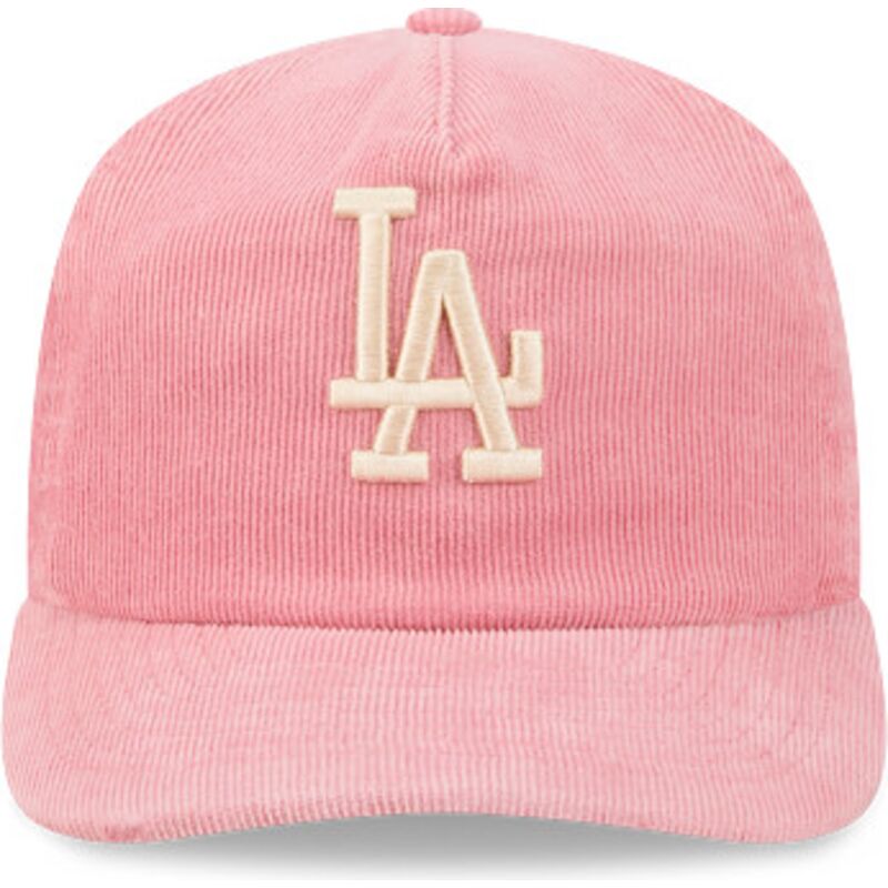 kepsar-bojd-rosa-justerbart-band-19twenty-precurved-corduroy-pastel-fran-los-angeles-dodgers-mlb-av-new-era