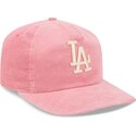 kepsar-bojd-rosa-justerbart-band-19twenty-precurved-corduroy-pastel-fran-los-angeles-dodgers-mlb-av-new-era