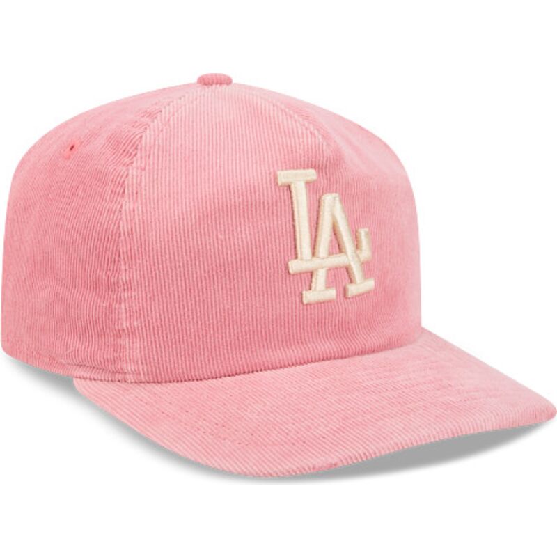 kepsar-bojd-rosa-justerbart-band-19twenty-precurved-corduroy-pastel-fran-los-angeles-dodgers-mlb-av-new-era