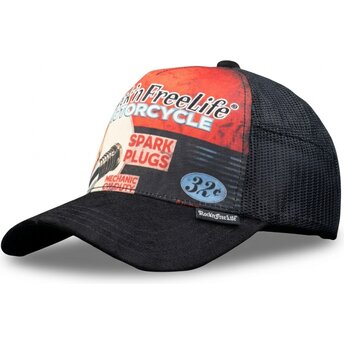 Kepsar böjd svart snapback N°240 Spark Plugs av Rock’nFreeLife