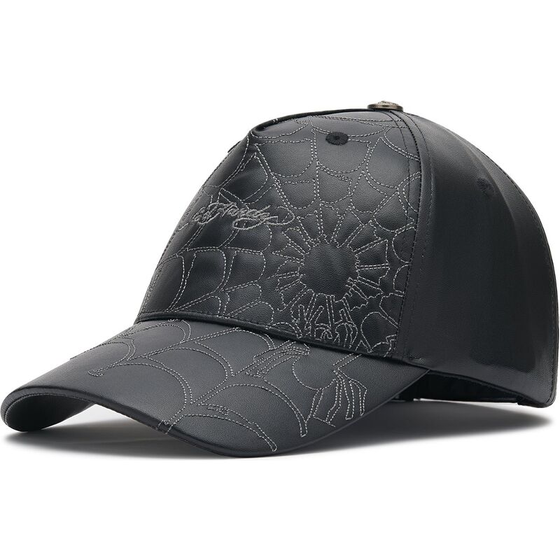 kepsar-bojd-svart-justerbart-band-spiderweb-pu-leather-av-ed-hardy