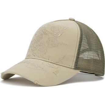 Kepsar böjd khaki snapback Outline av Ed Hardy