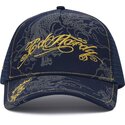 kepsar-bojd-marinbla-snapback-outline-dragons-av-ed-hardy