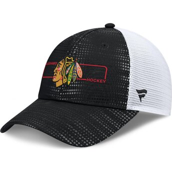 Kepsar böjd svart snapback Structured Meshback från Chicago Blackhawks NHL av Fanatics