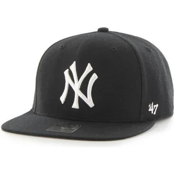 Svart platt keps snapback enfärgad MLB New York Yankees från 47 Brand