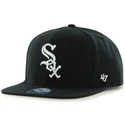 47-brand-flat-brim-side-logo-mlb-chicago-white-sox-smooth-black-snapback-cap