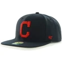 morkbla-platt-snapback-keps-med-cleveland-indians-mlb-sidologo-fran-47-brand