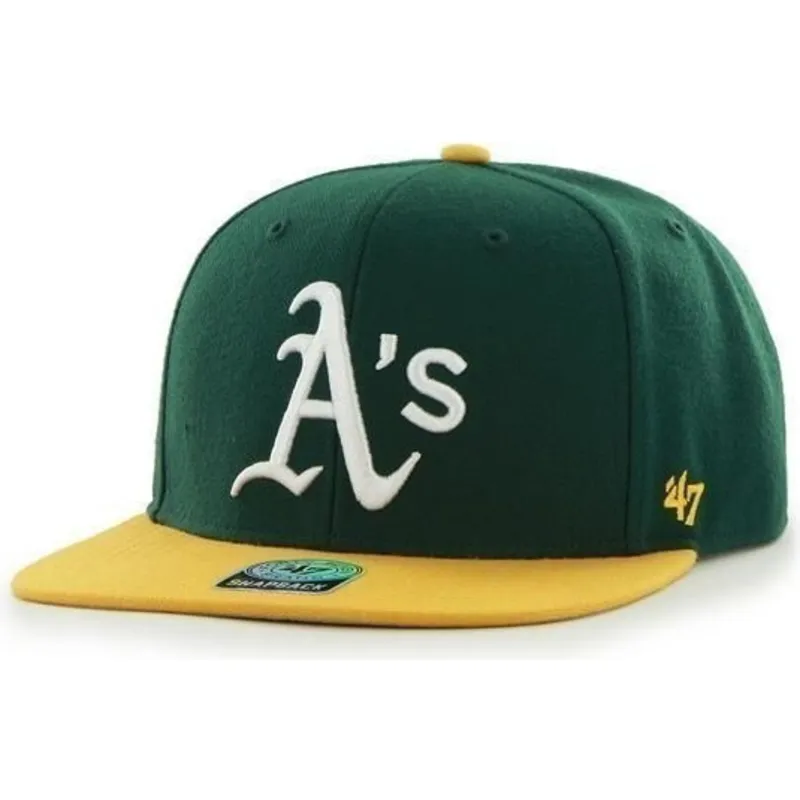 kepsar-plana-gron-snapback-lisa-lateral-fran-oakland-athletics-mlb-av-47-brand