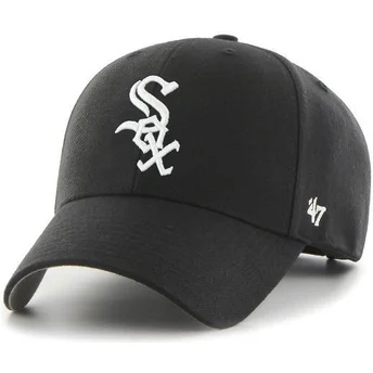 Keps med böjd skärm svart enfärgad från MLB Chicago White Sox av 47 Brand