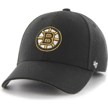 Keps med böjd skärm svart enfärgad NHL Boston Bruins från 47 Brand