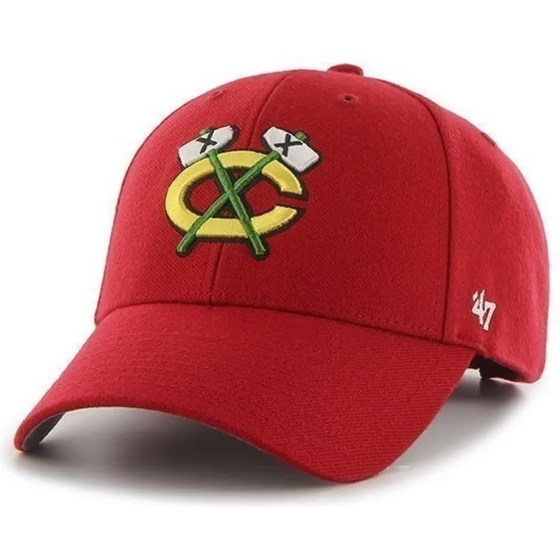 kepsar-curva-rod-justerbart-band-fran-chicago-blackhawks-nhl-av-47-brand