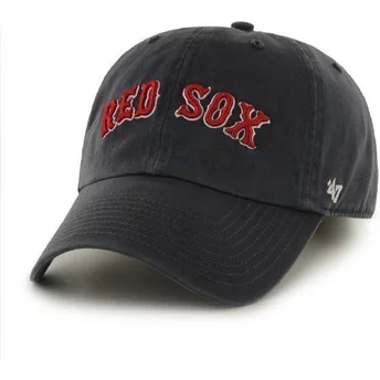 Marinblå böjd keps med stort främre namn från MLB Boston Red Sox av 47 Brand