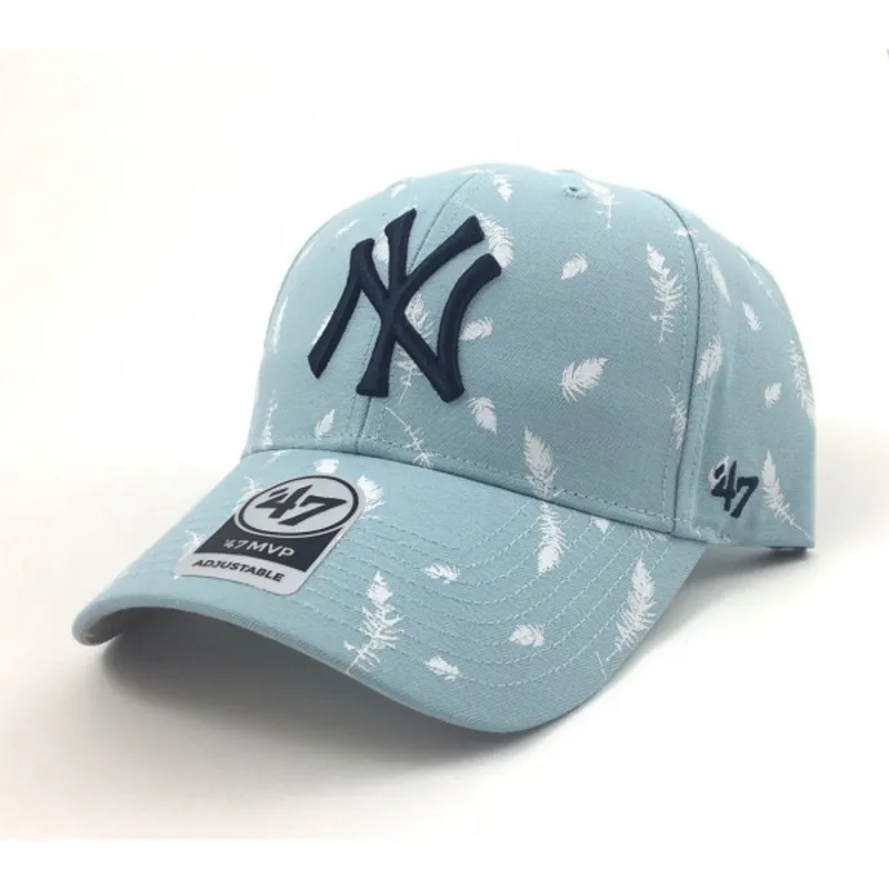 bla-bojd-keps-med-fjadertryck-fran-new-york-yankees-mlb-av-47-brand