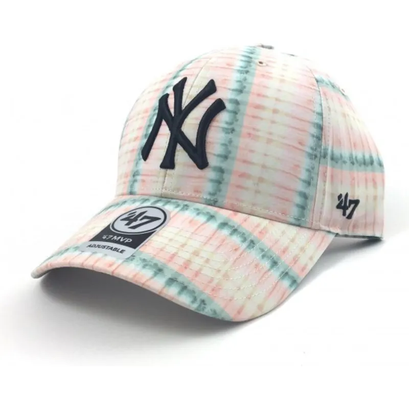 kepsar-curva-rosa-justerbart-band-estampado-de-flores-fran-new-york-yankees-mlb-av-47-brand