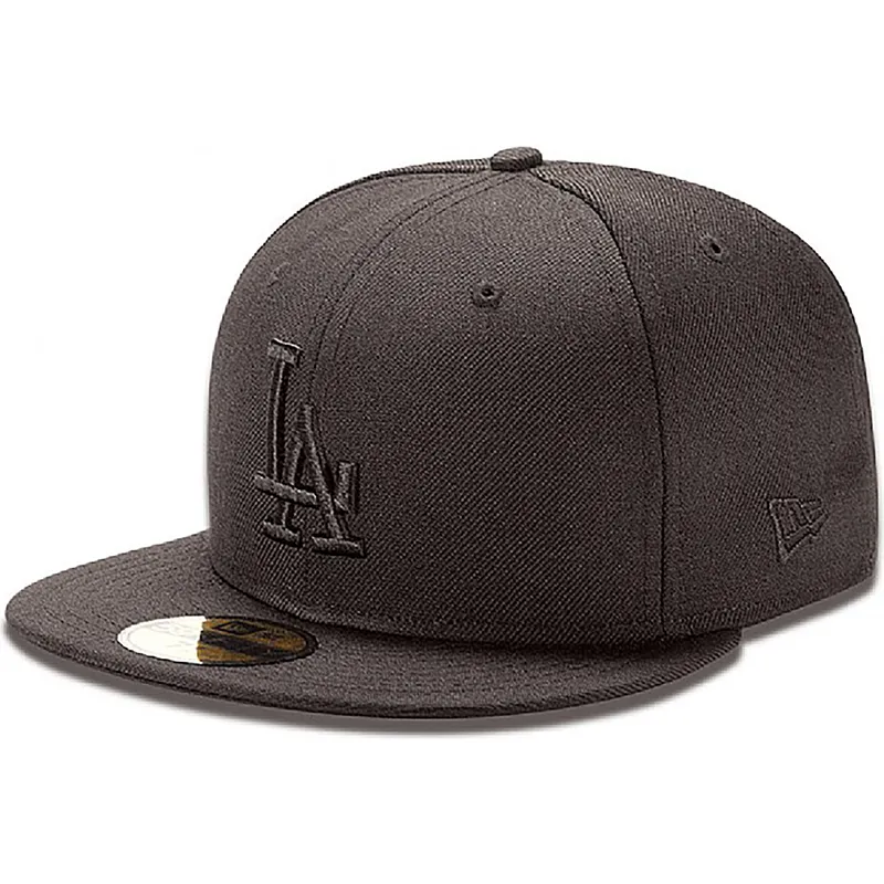los-angeles-dodgers-mlb-new-era-59fifty-black-on-black-svart-justerbar-flat-keps