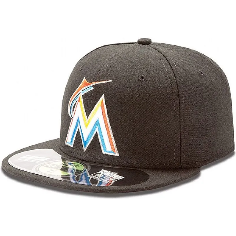 kepsar-plana-svart-justerad-59fifty-authentic-on-field-fran-miami-marlins-mlb-av-new-era