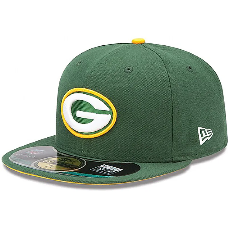 gron-justerbar-platt-keps-59fifty-authentic-on-field-game-av-green-bay-packers-nfl-fran-new-era