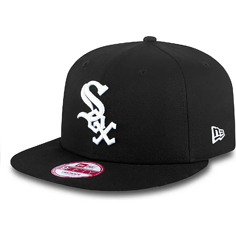 chicago-white-sox-mlb-new-era-9fifty-essential-svart-snapback-flat-keps