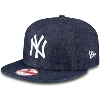 kepsar-plana-marinbla-snapback-9fifty-essential-denim-fran-new-york-yankees-mlb-av-new-era