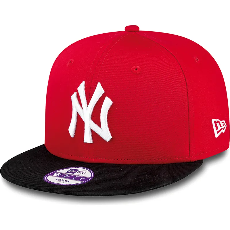 kepsar-plana-rod-snapback-for-barn-9fifty-cotton-block-fran-new-york-yankees-mlb-av-new-era
