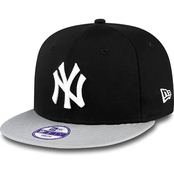 kepsar-plana-svart-snapback-for-barn-9fifty-cotton-block-fran-new-york-yankees-mlb-av-new-era