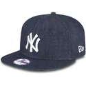 kepsar-plana-marinbla-snapback-for-barn-9fifty-essential-denim-fran-new-york-yankees-mlb-av-new-era