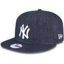 new-era-flat-brim-youth-9fifty-essential-new-york-yankees-mlb-navy-blue-snapback-cap